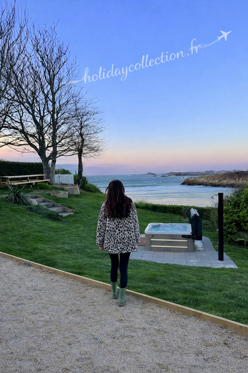 Coucher de soleil vue mer depuis la villa